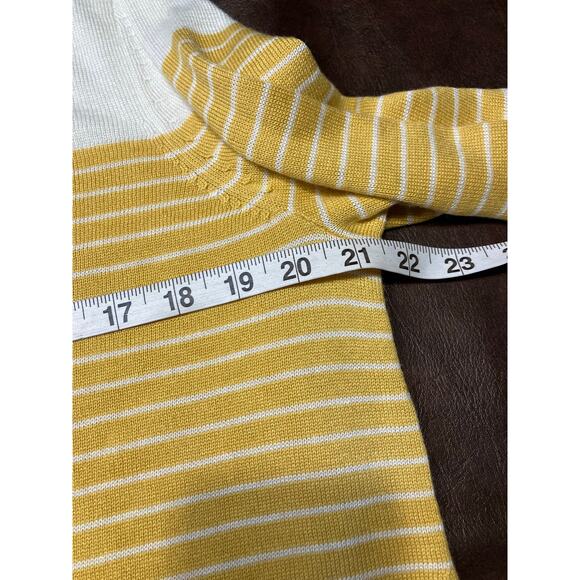 Caslon Yellow White Stripe Tunic Sweater Size S Lightweight Long Sleeve New - Picture 14 of 16